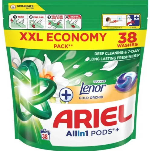 Капсулы для стирки Ariel Pods All-in-1 Touch of Lenor Золотая орхидея 38 шт